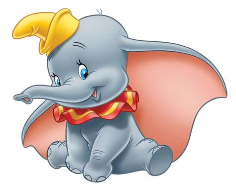 Dumbo...the sweetest lil' elephant ever! An Elephant, Elephant, Disney, Yellow, Red, White