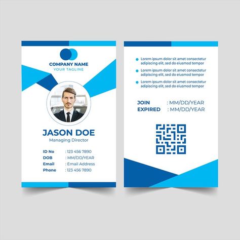 Download this Corporate ID Card Design Template. #freepik #business #corporate #office #identity #card #template Identity Card Template, Id Card Design Template, Id Card Design, Corporate Id, Card Design Template, Id Card Template, Logo Illustration, Corporate Office, Company Names