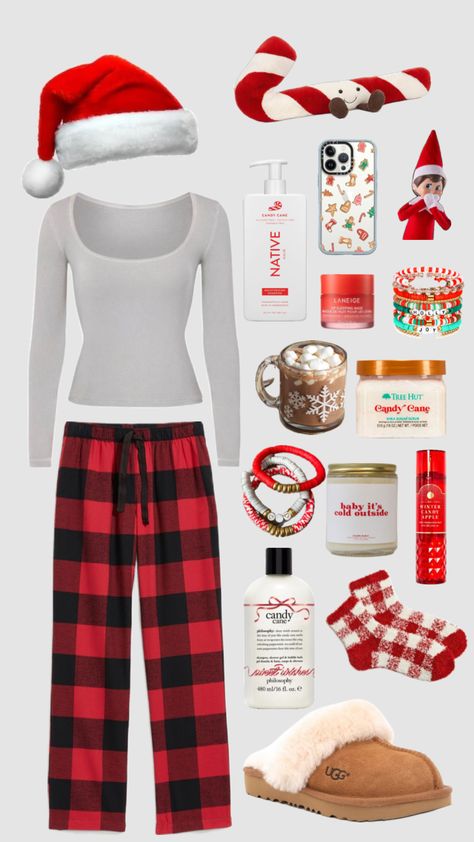 Preppy Christmas Outfit, Winter Christmas Outfits, Cozy Christmas Outfit, Cute Christmas Pajamas, Pj Outfit, Christmas Outfit Inspiration, Girly Christmas Gifts, Cute Christmas Ideas, Christmas Fits