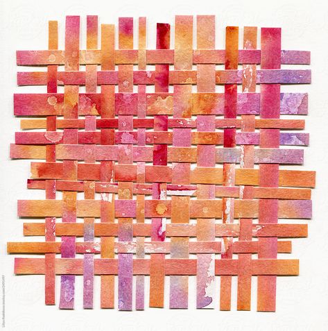 Colour Collage, Paper Construction, Watercolor Collage Art, Paper Textiles, Abstract Textiles, Pattern Collage, Paper Techniques, Collage Backgrounds, Woven Paper Art