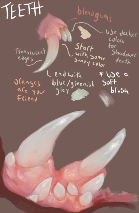 Digital Painting Tutorial Teeth Tips, Drawing Faces, Digital Painting Tutorials, Anatomy Art, Art Tutorials Drawing, Character Design References, Digital Art Tutorial, Painting Tips, Art Studies