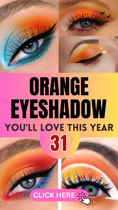 Brighten up your makeup routine with our blog, “31 Stunning Orange Eyeshadow Looks for 2024.” Orange eyeshadow is making a bold comeback, offering a vibrant and versatile palette that can transform any look. From soft, peachy tones to striking, fiery hues, these 31 curated styles will inspire you to experiment with color and embrace your inner creativity. Perfect for any occasion, these orange eyeshadow looks range from subtle daytime elegance to dramatic evening glamour. Bright Orange Makeup Looks, Simple Orange Makeup Looks, Orange Blush Makeup, Orange Eyeshadow Looks, Purple Eyeshadow Looks, Orange Eye Makeup, Orange Eyeshadow, Eyeshadow Ideas, Orange Makeup