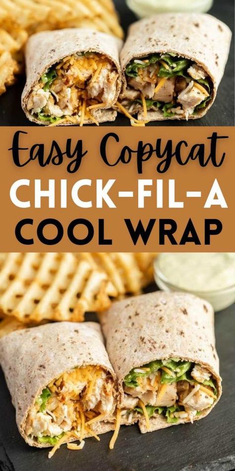 Wraps Recipes Easy, Chicken Wrap Recipes, Wrap Recipe, Lunch Meal Prep, Work Lunch, Chapati, Copycat Recipe, Chick Fil A, Wrap Recipes