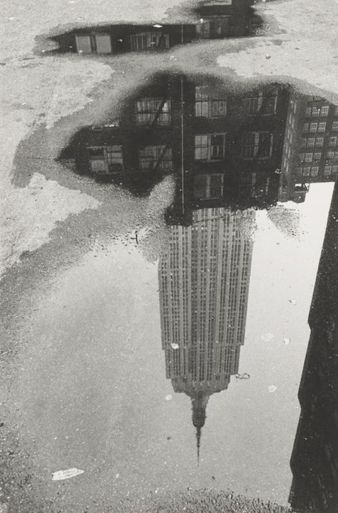 Puddle, New York; André Kertész (American, born Hungary, 1894 - 1985); New York, New York, United States; negative 1967; print 1970s; Gelatin silver print; 24.8 x 16.8 cm (9 3/4 x 6 5/8 in.); 84.XM.193.41; Copyright: © Estate of André Kertész Andre Kertesz, Photography Street, Getty Museum, Great Photographers, Grand Palais, Concrete Jungle, Ideas For, Urban Photography, Bw Photo