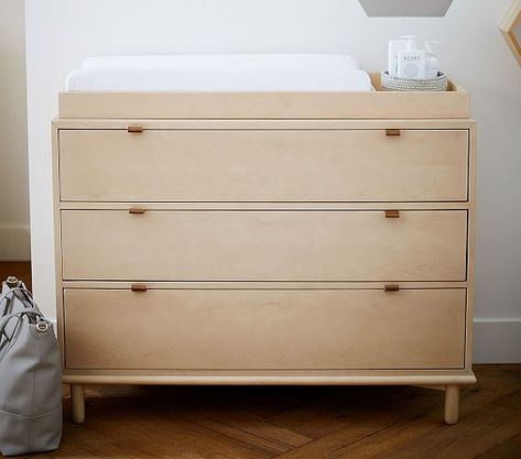 Nash Dresser & Topper | Pottery Barn Kids Extra Wide Dresser, Leather Drawer Pulls, Changing Tables, Changing Table Dresser, Baby Changing Table, Changing Table Pad, Kids Dressers, Table Pads, Changing Pad Cover