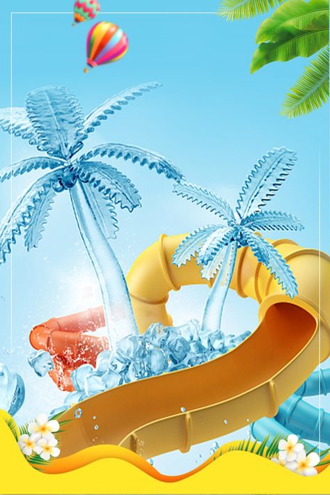 Waterpark Pool Carnival Poster Background Pool Party Images, Carnival Poster, Material Background, Swimming Posters, Swimming Training, Background Psd, Plan Image, Carnival Posters, Music Festival Poster