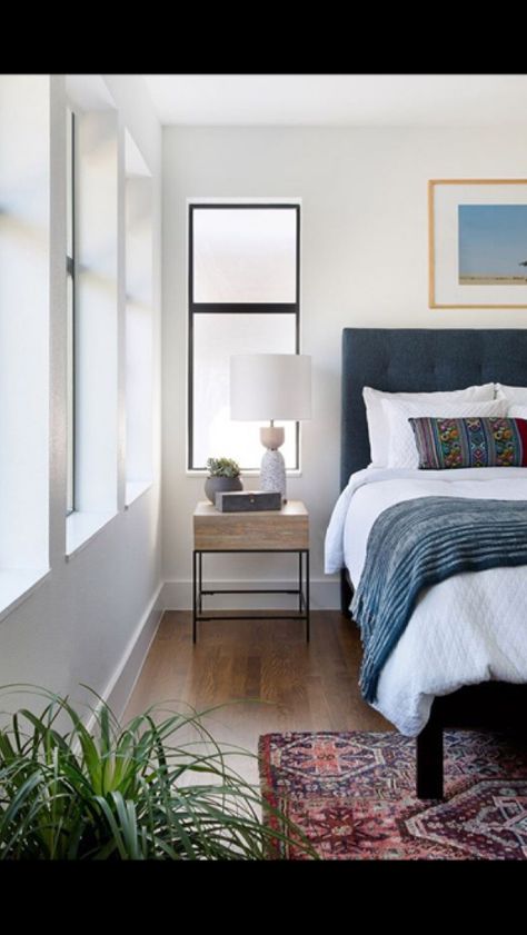 West Elm bedroom in Austin Remodel. Design by Lauren Ramirez. Mid Century Bedroom Design, Scandinavian Bedroom Decor, Mid Century Bedroom, Interior Design Minimalist, Minimalist Bedroom Design, Scandinavian Bedroom, Eclectic Bedroom, Bedroom Decorating, Simple Bedroom