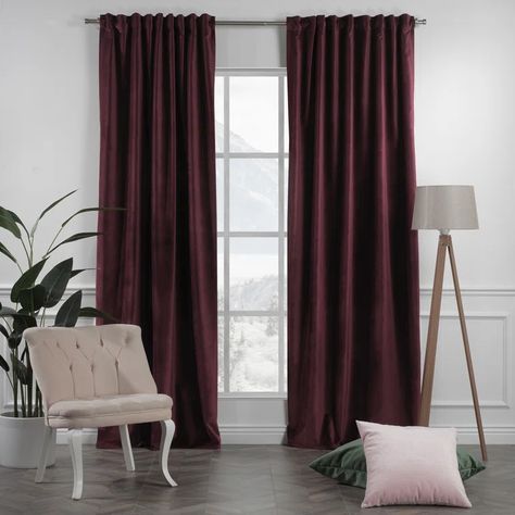 Nosy Neighbors, Pink Curtains, Red Panels, Curtain Sizes, Darkening Curtains, Decor Pillows, Home Curtains, Velvet Curtains, Red Barns