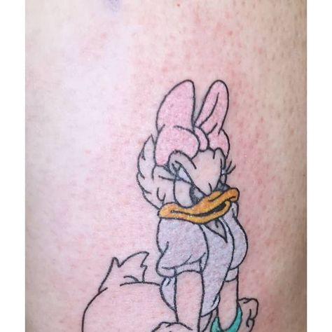 JosephineLucky7 on Instagram: "Angry Dolly/Daisy Duck!

Thank you for letting me do this little pastel lady 🦆🌼❤️

#tattoo #lucky7oslo #oslo #norway #daisyduck #dollyduck #disney #disneytattoo  #norwegiantats" Daisy Duck Tattoo, Lady Tattoo, Duck Tattoos, Lucky 7, Oslo Norway, Daisy Duck, Disney Tattoos, November 11, Tattoos And Piercings