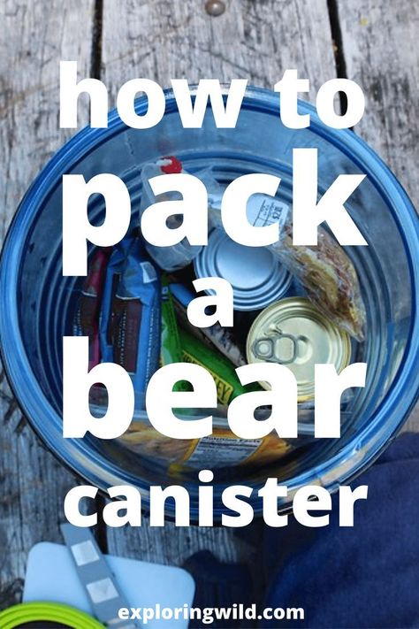 Packing a bear canister efficiently is key to optimizing your food and resupply strategy for a backpacking trip or thru hike. Here are some key backpacking tips for how to get the most food into your bear bin (plus how to choose the right size bear canister for your trip, how to use it correctly, and how to carry it as comfortably as possible. #backpackinggear #hikinggear Bear Canister, Backpacking For Beginners, Backpack Aesthetic, Hiking Food, Backpacking Camping, Kayak Camping, Backpacking Food, Ultralight Backpacking, Thru Hiking