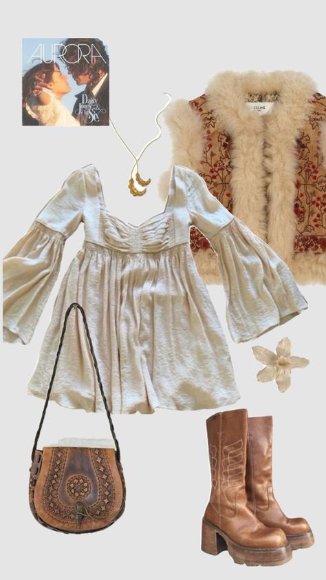 Daisy jones inspired outfit #daisyjonesandthesix Casual Boho Outfits, 70s Inspired Outfits, Daisy Jones And The Six, Knit Sweater Outfit, 70s Inspired Fashion, 70s Outfits, Daisy Jones, 70’s Fashion, Fashion Forecasting