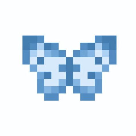 Pixel Art Blue Aesthetic, Pixley Art Easy, Bluey Pixel Art, Blue Perler Beads, Spring Pixel Art, Small Pixel Art Pattern, Pixel Butterfly, Blue Pixel Art, Mini Pixel Art