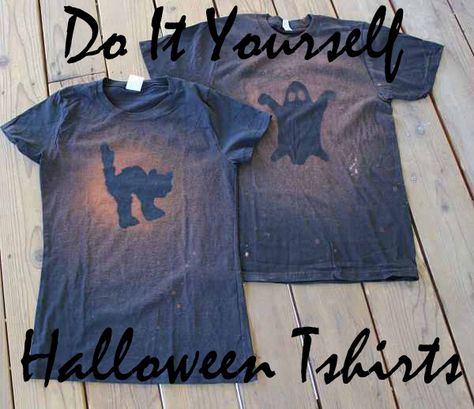 I LOVE Halloween!!! The only thing I don’t love, is paying $10 or more for a shirt I’ll wear once or twice during the holiday. So, I decided to make my own! It only costs $1.50 a shirt … Halloween Tshirt Diy, Halloween T Shirts, Halloween Shirts, Diy Shirt, Decoration Christmas, Holiday Shirts, Diy Halloween, Fall Fun, Holidays Halloween