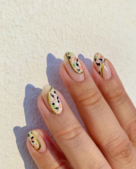 Terrazzo Nail Art, Terrazzo Nail, Terrazzo Nails, Popular Nails, Square Acrylic Nails, Dope Nails, Ely, Nails Nailart, How To Do Nails