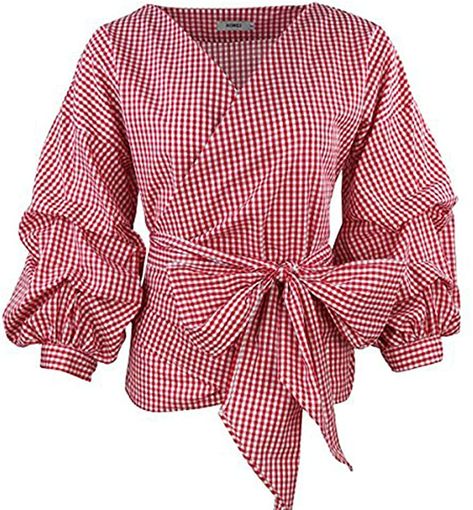 Large Size Womens Fashion, Blouse With Belt, Formal Clothing, White Shirt Blouse, Woman Shirt, Belt Women, Elegant Shirt, Big Bows, Plaid Tops