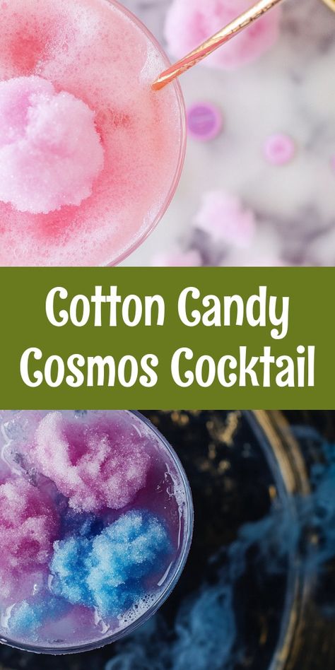 Preparing the Cotton Candy Cosmos cocktail brought back fond memories of summer gatherings with family. My partner and I shared laughter as the vibrant colors swirled, and the sweet aroma filled the air, creating a magical moment to cherish. Cotton Candy Cosmo, Cotton Candy Alcoholic Drink, Candy Inspired Cocktails, Cosmos Cocktail, Cotton Candy Martini, Bloomin Apples, Cotton Candy Drinks, Cotton Candy Cocktail, Cosmo Cocktail