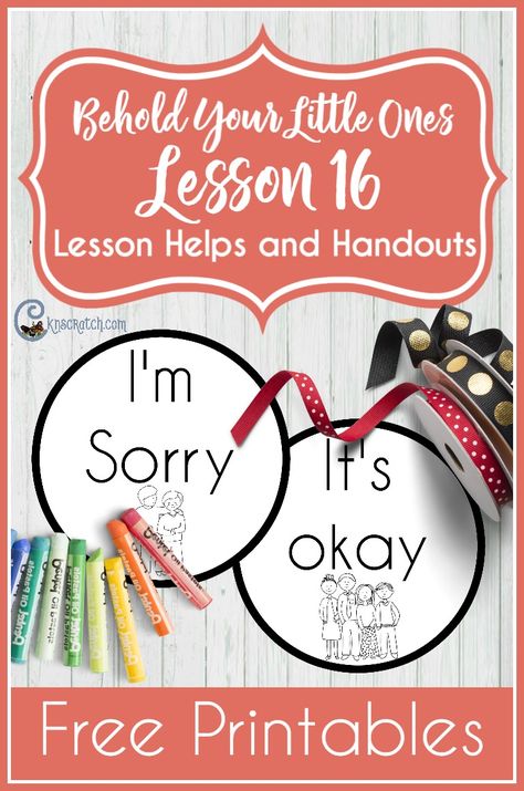 Nice resources to help you teach Behold Your Little Ones Lesson 16: I Will Say "I'm Sorry" (LDS Nursery) Nursery Lesson Ideas, Lds Nursery, Apology Cards, Family Home Evening Lessons, Lds Lessons, Fhe Lessons, Lacing Cards, Holiday Lessons, Nursery Activities