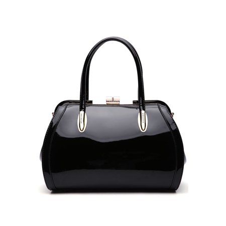 MKF - MKF Collection Marlene Patent Satchel Handbag by Mia K. - Walmart.com - Walmart.com Essential Bag, Handbags Online, Black Purses, Satchel Handbags, Satchel Bag, Handbag Shopping, Black Handbags, Kate Spade Top Handle Bag, Shoulder Handbags