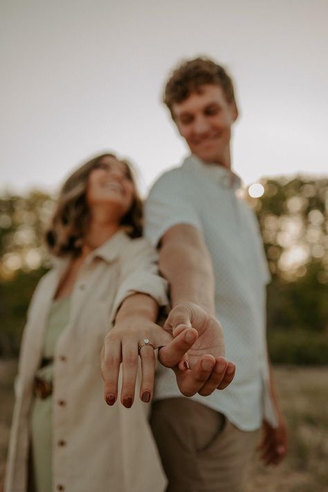 Boho Engagement Dress, Fiance Photoshoot, Fun Engagement Photo Poses, Engagement Dress Ideas, Hailey Rose, Spring Home Decor Ideas, Boho Engagement Photos, Engagement Shoots Poses, Engagement Announcement Photos