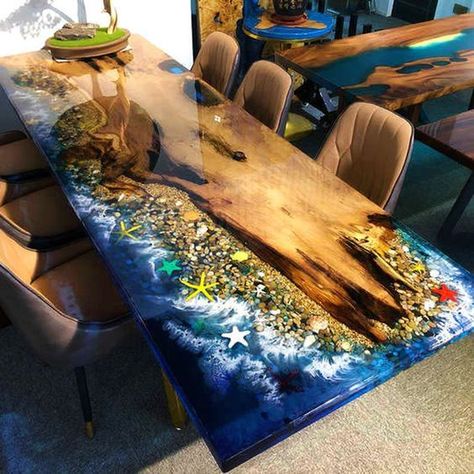 Ocean resin table,ocean epoxy resin,epoxy river table,resin ocean dining table,walnut epoxy table,epoxy coffee table,live edge dining Epoxy Wood Table, Wood Resin Table, River Tables, Resin Decor, Epoxy Table Top, Ocean Resin, Epoxy Resin Table, Clear Epoxy Resin, Collection Display