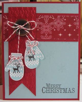 Jennifer's Stamp Pad: December Technique Class Mittens Card, Christmas Mittens, Stampin Up Weihnachten, Christmas Scrapbook Layouts, Christmas Card Inspiration, Homemade Christmas Cards, Christmas Scrapbook, Diy Christmas Cards, Stamp Pad