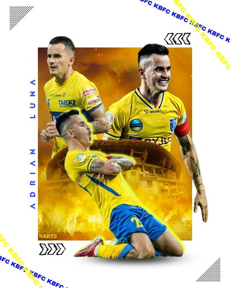 Adrian Luna Kerala Blasters, Kerala Blasters Fc, Kerala Blasters, Indian Super League, Happy Onam, Super League, Wallpaper Images, Yellow Wallpaper, Phone Wallpaper Images