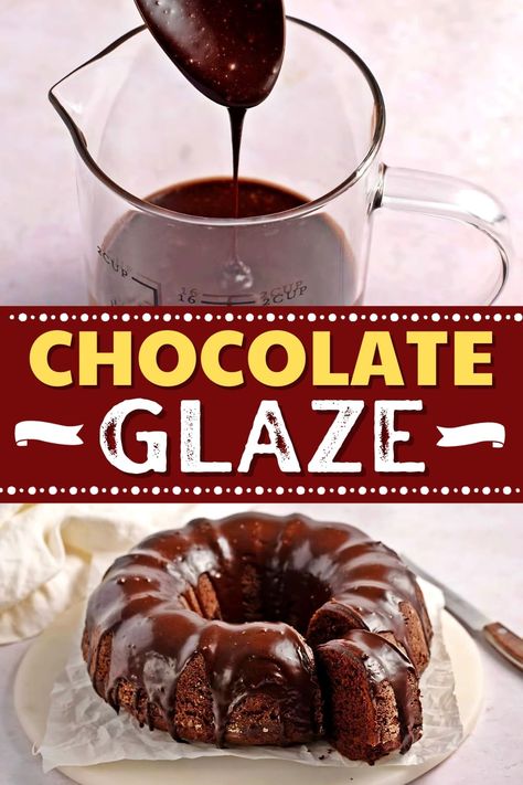 This is the BEST chocolate glaze on the internet! It's smooth, delicious, and incredibly chocolatey. This glaze is ideal for donuts, cakes, Bundts, and more! Chocolate Bundt Cake Glaze, Recipe For Cakes, Glazed Icing Recipe, Bundt Cake Glaze, Chocolate Glaze Recipes, Pound Cake Glaze, Chocolate Sundae, 10 Cake, Glaze For Cake