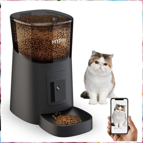 Video Automatic Pet Feeder with HD Camera, Food Dispenser for Cats and Dogs WiFi Smart Feeder with Camera 6L 2-Way Audio, Mob Auto Cat Feeder, Cat Food Dispenser, Pet Food Dispenser, Automatic Cat Feeder, Automatic Feeder, Food Dispenser, Cat Feeder, Dog Feeder, Feeding Time