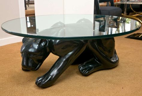 black panther glass coffee table - A cocktail table typically called the coffee table is the ideal s... #coffeetables #homedecorideas #homedecor See more at https://knittystash.com/black-panther-glass-coffee-table/ Panther Coffee Table, Shed Room Ideas, Animal Coffee Table, Coffee Table Pictures, Mirrored Coffee Tables, Black Panthers, Black Coffee Tables, Large Coffee Tables, Cool Tables