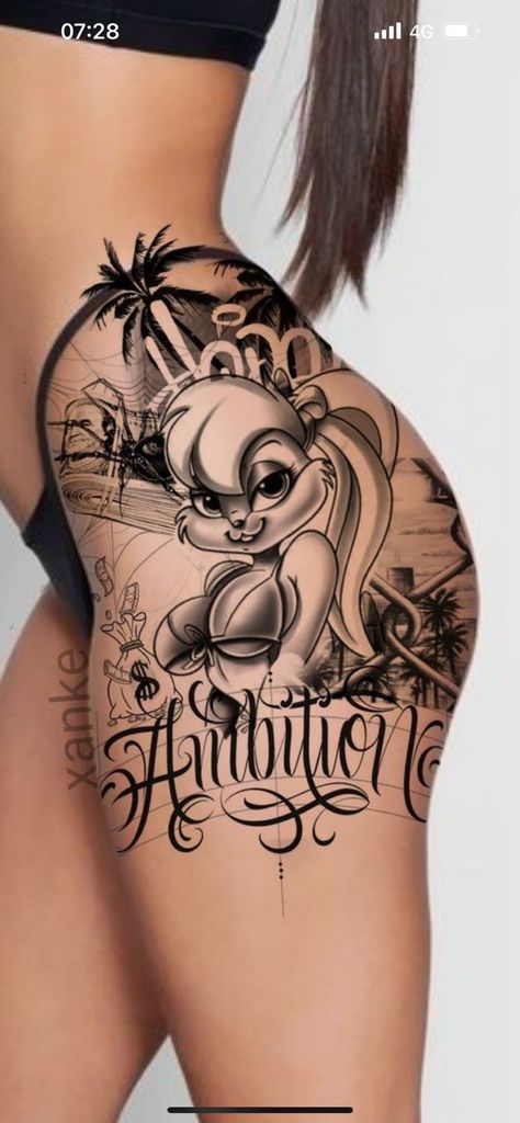 Lola Tattoo, Cute Thigh Tattoos, Chest Tattoo Ideas, Girl Thigh Tattoos, Cute Tattoos On Wrist, Catrina Tattoo, Chest Hair, Hand Tattoos For Girls, Forarm Tattoos