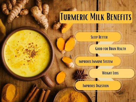 Turmeric milk benifits Benefits Of Turmeric Milk, Haldi Milk, Turmeric Milk Benefits, Haldi Doodh, Milk Benefits, Cooling Mattress, Benefits Of Turmeric, Improve Immune System, Sleep Guide