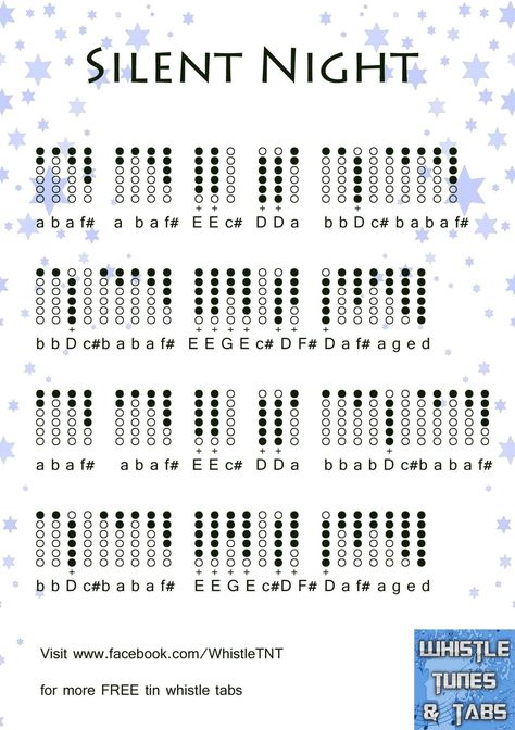 Silent Night Flute Chords, Saxophone Fingering Chart, Flute Fingering Chart, Recorder Fingering Chart, Silent Night Sheet Music, Recorder Notes, Penny Whistle, Native American Flute Music, Irish Flute