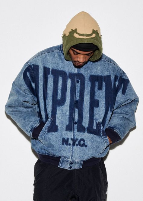 Spring/Summer 2023 Lookbook – Supreme Jeans Suit, 2023 Lookbook, Supreme Clothing, Apparel Design Inspiration, Trippy Artwork, Mens Outfit Inspiration, Spring Summer 2023, Streetwear Men Outfits, Virgil Abloh