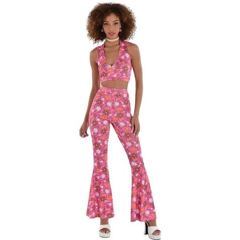 Be the hippest at the Halloween party with the 60s Diva costume! This fashion-forward diva look features a cropped halter top and bell bottom pants in a 60s-style pink floral pattern. pbAdult 60s Diva Costume product details:-b-p ul liIncludes top and pants-li li95% polyester and 5% spandex-li liDoes not include shoes or accessories-li liReview the size chart for sizing information-li -ul pbCare Instructions:-b-p ul liHand wash cold with like colors-li liLine dry-li -ul#DIYCostumes #CreativeHalloween #HalloweenCrafts #OneOfAKind #DIYLooks 60s Theme Outfit, 60s Party Outfit, Top 10 Halloween Costumes, Halloween Customer, Ads Manager, Halloween Costumes To Make, Cropped Halter Top, Disco Fashion, Ads Campaign