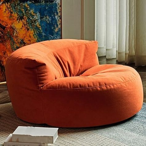 Amazon.com: Bean Bag Chair Chenille Bean Bag Cover Washable Ultra Soft Pouf Ottoman No Filler Kids Adults Beanbag Chair Lazy Armchair Couch Floor Seating Living Room Furniture ( Color : Orange , Size : 100cm ) : Home & Kitchen Bean Bag Seating Area, Bean Chair Diy, Bean Bag Room, Puff Chair, Staging House, Diy Bean Bag Chair, Seating Living Room, Floor Seating Living Room, Deck Inspiration