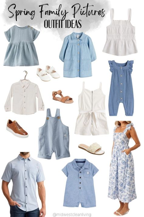 shades of blue and white family photo color scheme, family photos, family outfit ideas, spring photo outfit ideas, spring family photo, spring outfit, soft blue outfit, light blue outfit, coordinating outfits, easter outfit, family pictures, holiday photos, holiday family pictures, holiday family outfit, easter family outfit Follow me in the @LTK shopping app to shop this post and get my exclusive app-only-content! #liketkit #LTKSeasonal #LTKstyletip #LTKfamily Denim Outfit Family Photoshoot, Chambray Family Pictures Outfits, Blue White Family Photos, Blue And White Photoshoot Outfits, Spring Family Pictures Outfits Blue, Summer Family Picture Outfits Blue, Matching Easter Outfits Families, White And Blue Family Picture Outfits, Blue Jean Family Photo Shoot