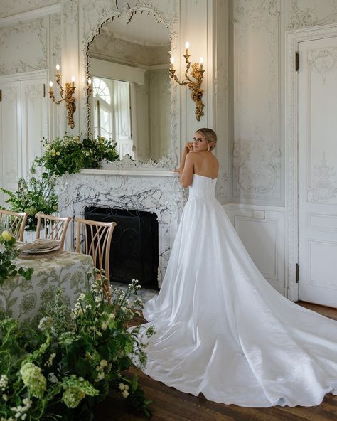 It's almost as if this dress was made for this moment 🌿🤍 It's no secret that we love 'Greer' from our Serene by Madi Lane Collection! We absolutely adore how this styled shoot came together! The beautiful greenery, the moulding, it is all *chef's kiss* perfection! Ask your stylist to try on 'Greer' during your Bridal Experience to feel the magic of this romantic dress! 🤍✨ Vendor List 🌿🤍 Planning, florals, HMUA - @arrowbellaweddings @arrowbella.taylor Photography - @madi.pere Model - @abb... Serene By Madi Lane Greer, Madi Lane, Vendor List, Luxury Bridal, Romantic Dress, Bridal Shop, Bridal Boutique, Styled Shoot, This Moment