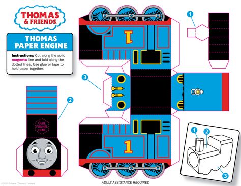 Thomas Train Birthday, Thomas Birthday Parties, Train Crafts, Thomas The Train Birthday Party, Train Template, Paper Train, Thomas And His Friends, Thomas Birthday, Train Theme