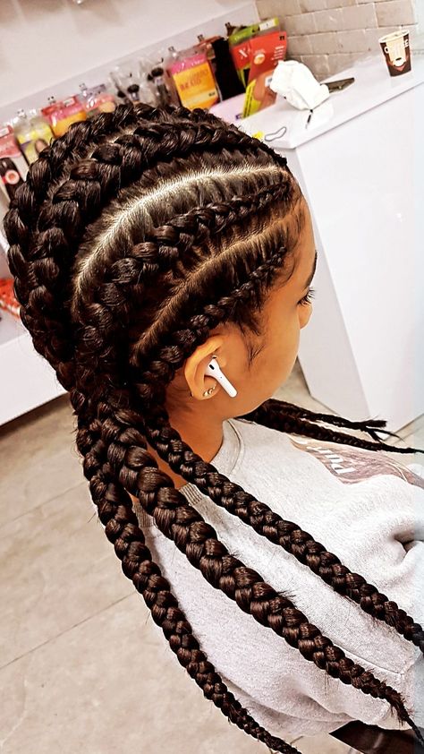 Braided Hairstyles Dominican, Afro Pletenice, Pletenice Frizure, 6 Braids Hairstyles Black, 6 Braids, Side Curls, Afro Braids, Summer Braids, Vacation Hairstyles