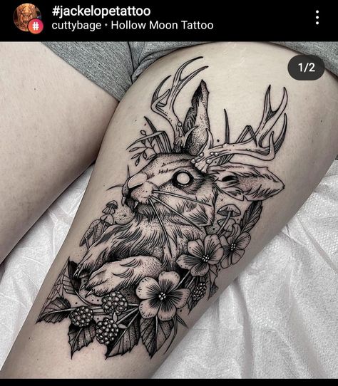 Bunnicula Tattoo, Jackalope Tattoo, Cicada Tattoo, Antler Tattoo, Stag Tattoo, Raccoon Tattoo, Whimsical Tattoos, Basic Tattoos, Crazy Tattoos