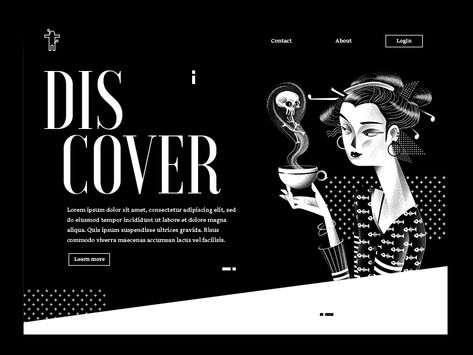 Black Theme Website Design, Web Cartoon, Educational Design, Web Ideas, Web Illustration, Best Color Schemes, Voodoo Spells, Blog Layout, Restaurant Concept