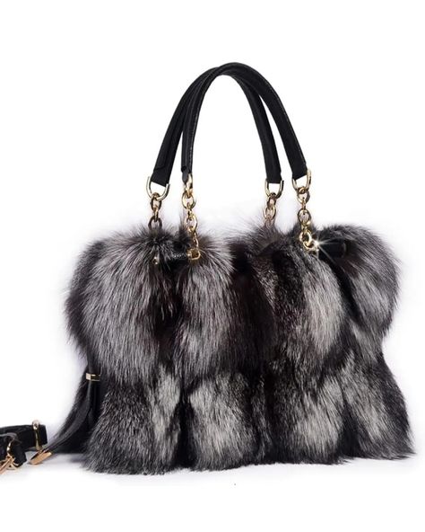 Luxury Real Fox Fur Women Tote Bag Shoulder Bag Winter Evening Party Bag Ladies Purses and HandBags Hand Bags For Women, Fur Purse, Fur Handbags, Fur Bag, Party Bag, Womens Purses, Stylish Bag, Branded Handbags, Hand Bags