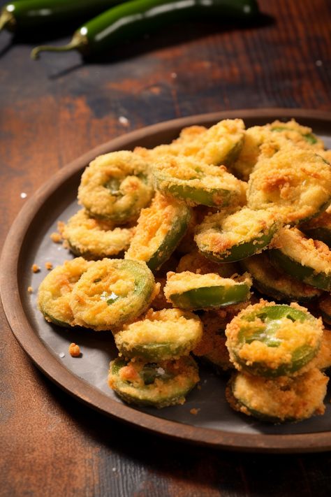 Jalapeño Bottle Caps (Fried Jalapeños) Baked Apple Fritters, Fried Jalapenos, Coconut Pecan, Pecan Cake, Crunchy Pecans, Apple Fritters, Butter Pecan, Lemon Blueberry, Dessert Drinks