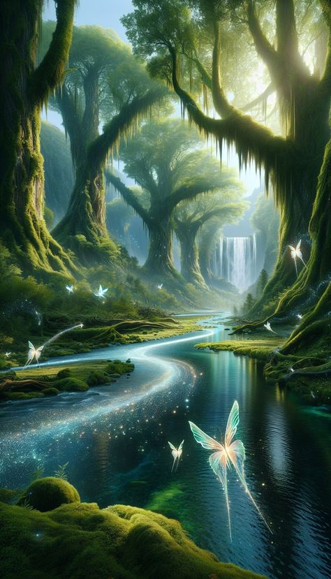 #nature #fantasy #magical Nature Kingdom Fantasy Art, Magic Realm Fantasy Art, Magic Fantasy World, Magical Forest Fantasy Art, Magical Plants Fantasy Art, Fantasy Landscape Aesthetic, Fantasy Background Magic, Fantasy Land Art, Fantasy Inspiration Scenery