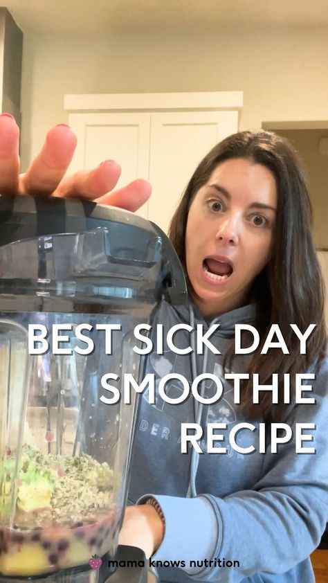 @mamaknowsnutrition shared a video on Instagram: “My go-to sick day smoothie!! Teddy had a cold last week and a low appetite so I mostly served him smoothies, popsicles, and toast. If you…” • Apr 18, 2022 at 12:47pm UTC Sick Day Smoothie, Food For Sick People, Eat When Sick, Sick Toddler, Sick Baby, Sick Day, Registered Dietitian Nutritionist, Yummy Smoothie Recipes, Home Beauty Tips