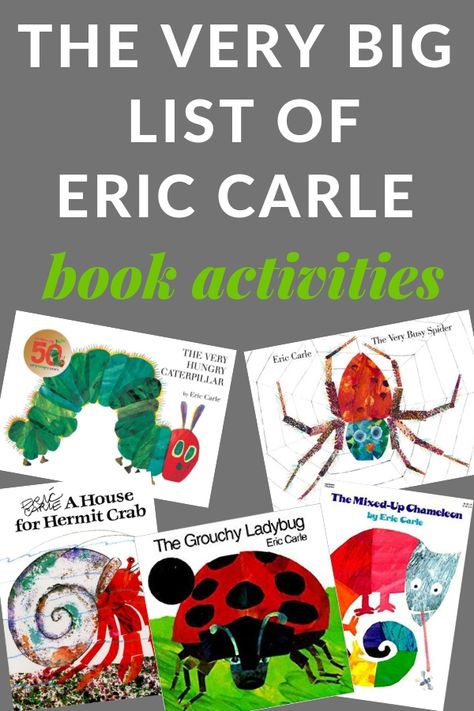 Grouchy Ladybug Activities, A House For Hermit Crab, Eric Carle Crafts, Eric Carle Classroom, Mixed Up Chameleon, Eric Carle Activities, The Very Hungry Caterpillar Activities, The Very Busy Spider, Spider Activities