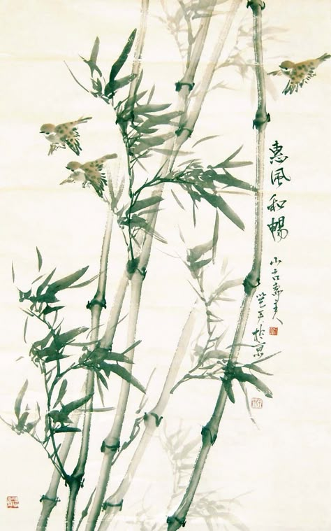 画 Traditional Chinese Art, Chinese Artwork, Sumi E Painting, Japan Painting, Chinese Art Painting, Bamboo Art, Chinese Brush Painting, Japanese Artwork, Asian Painting