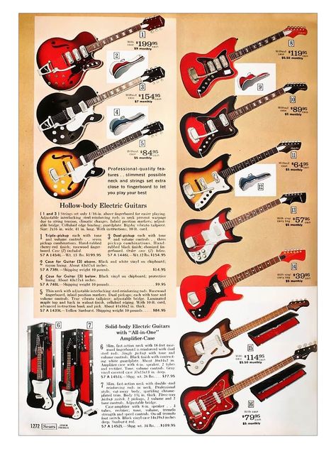 Sears Silvertone Guitar sheet Pete Seeger, Band Teacher, Sears Catalog, Guitar Obsession, Joan Baez, Unique Guitars, Bass Amps, Rock Guitar, Guitar Gear