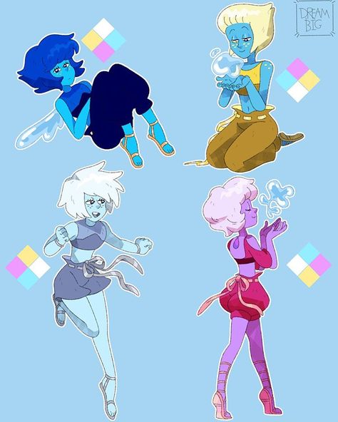 Dream Caster no Instagram: “Lapis lazuli AU 💕💕💖💜💙💛 #yellowdiamond #bluediamond #pinkdiamond #whitediamond #stevenuniversemovie #AU #spinal #rosequartz #pearl…” Sapphire Steven Universe, Steven Universe Fan Fusions, Steven Universe Pictures, Crystal Gems Steven Universe, Steven Universe Diamond, Pink Diamond Steven Universe, Steven Universe Oc, Steven Universe Movie, Steven Universe Anime