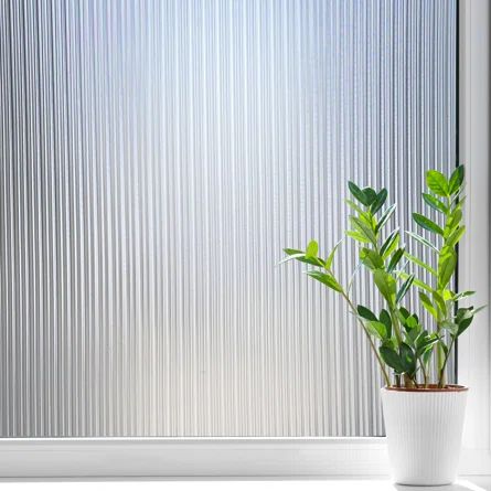 Latitude Run® 3D Reeded Frosted Decorative Privacy Window Decal | Wayfair Decorative Window Treatments, Bamboo Privacy, Privacy Window Film, Privacy Window, Reeded Glass, Decorative Window Film, Window Privacy, Privacy Film, Window Film Privacy